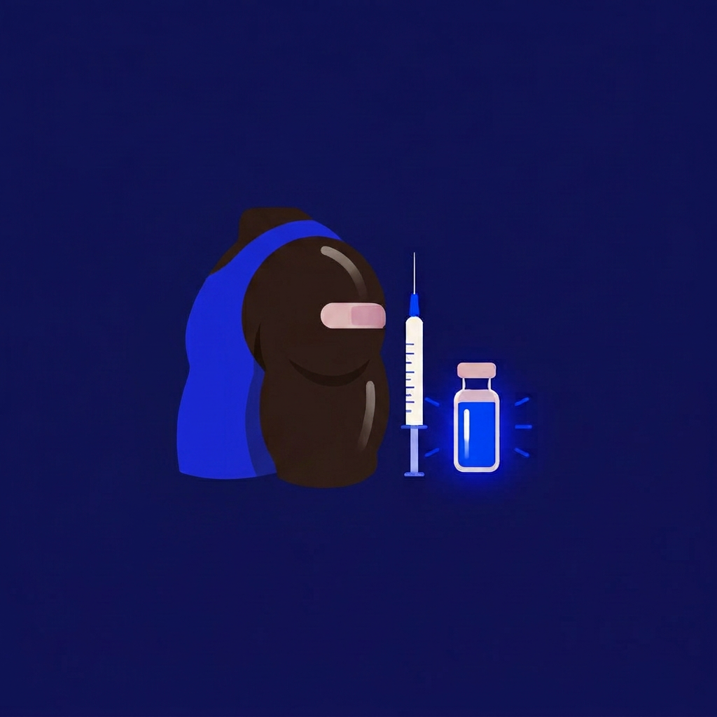 Practitioner giving a model a vitamin injection in the shoulder